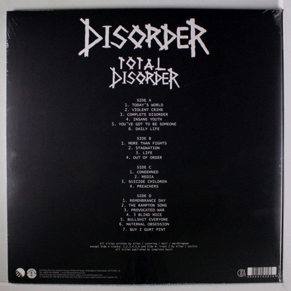 Disorder (3) : Total Disorder (2xLP, Comp, Ltd, Cle)