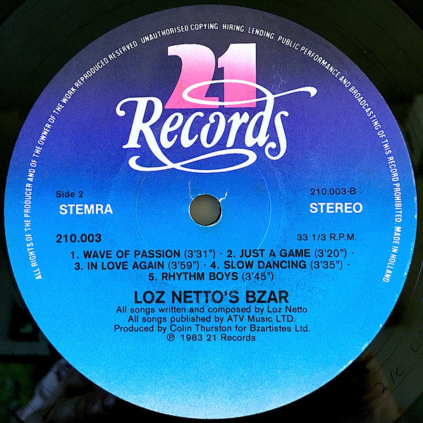 Loz Netto's Bzar : Loz Netto's Bzar (LP, Album)