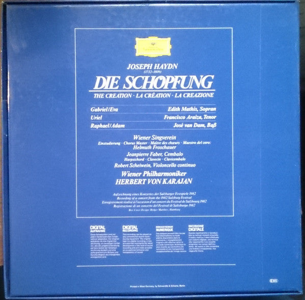 Joseph Haydn - Wiener Singverein, Berliner Philharmoniker, Herbert von Karajan : Die Schöpfung =The Creation = La Création (2xLP, Album + Box)
