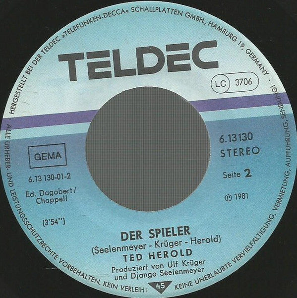 Ted Herold : Die Besten Sterben Jung (7", Single)