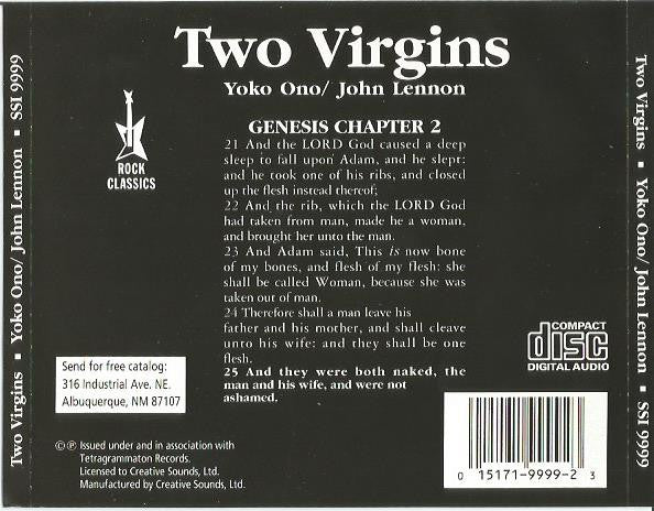 John Lennon & Yoko Ono : Unfinished Music No. 1. Two Virgins (CD, Album, RE)