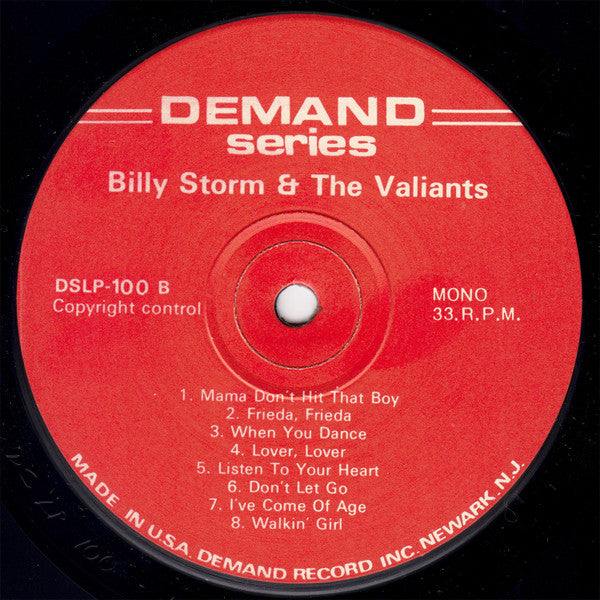 Billy Storm And The Valiants : Billy Storm And The Valiants (LP, Album, Comp)