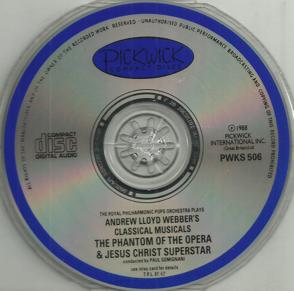 Royal Philharmonic Pops Orchestra Plays Andrew Lloyd Webber : The Phantom Of The Opera & Jesus Christ Superstar (CD, Comp, Blu)