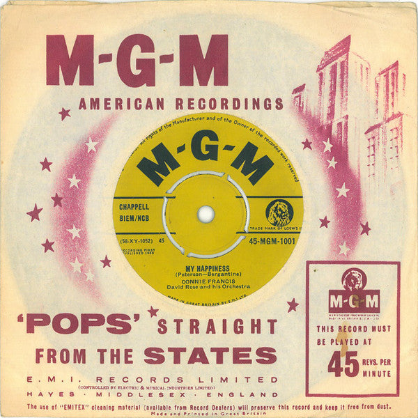 Connie Francis : My Happiness (7", Single, 4-P)
