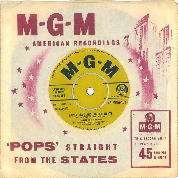 Connie Francis : My Happiness (7", Single, 4-P)
