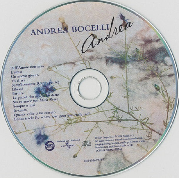 Andrea Bocelli : Andrea (CD, Album)