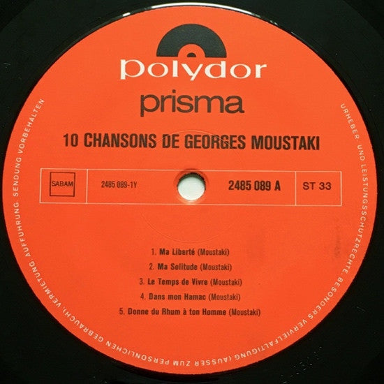 Georges Moustaki : 10 Chansons De Georges Moustaki (LP, Comp)