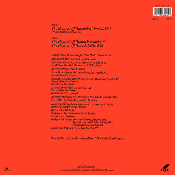 Vanessa Williams : The Right Stuff (12", Single)