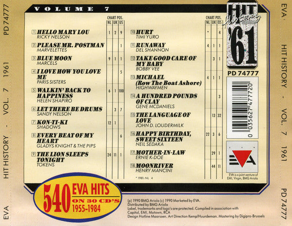 Various : Hit History '61 - Volume 7 (CD, Comp)