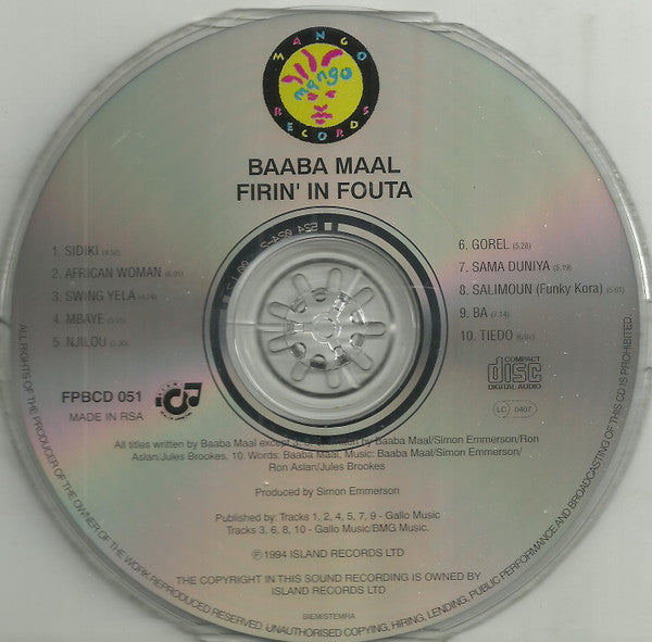 Baaba Maal : Firin' In Fouta (CD, Album)