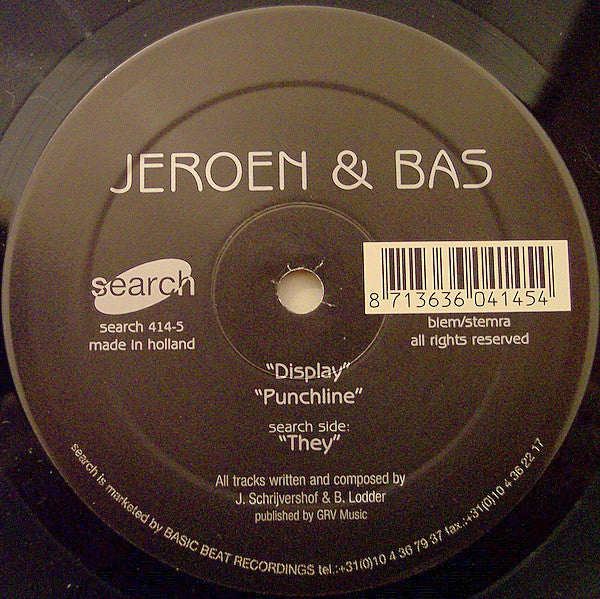 Jeroen Schrijvershof & Bas (2) : They (12")