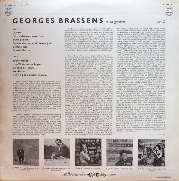 Georges Brassens : No. 2 (10", Album, Mono)