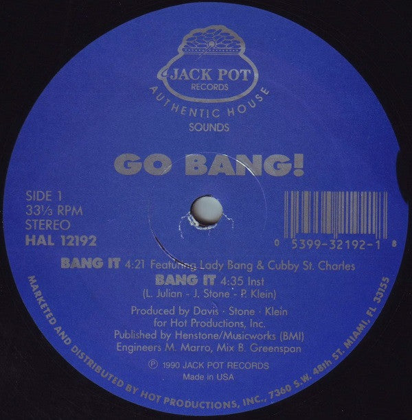 Go Bang : Bang It (12", Maxi, Blu)