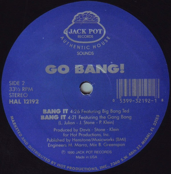 Go Bang : Bang It (12", Maxi, Blu)