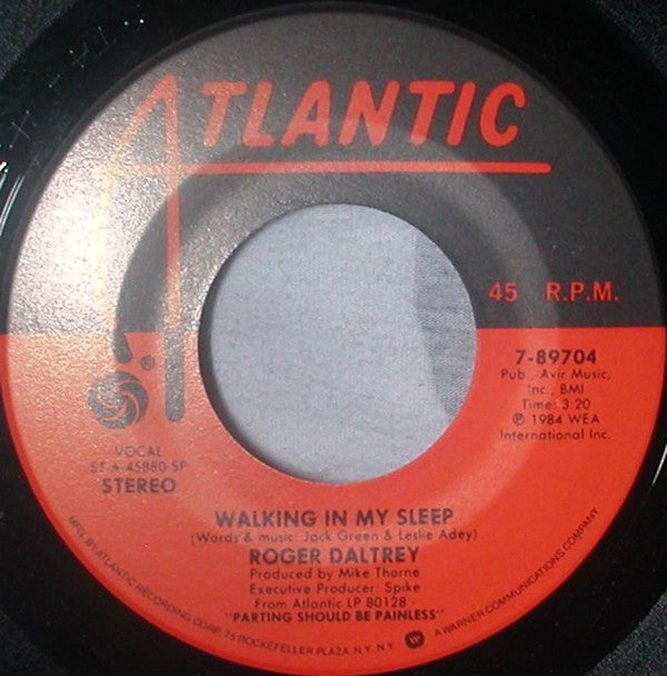 Roger Daltrey : Walking In My Sleep (7", Single, SP)
