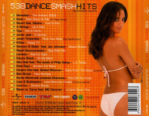 Various : 538 Dance Smash Hits Summer 2003 (CD, Comp)