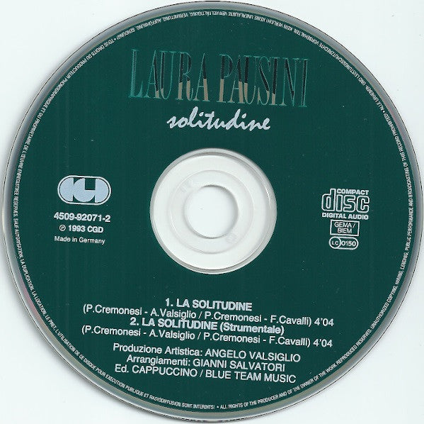 Laura Pausini : La Solitudine (CD, Single)