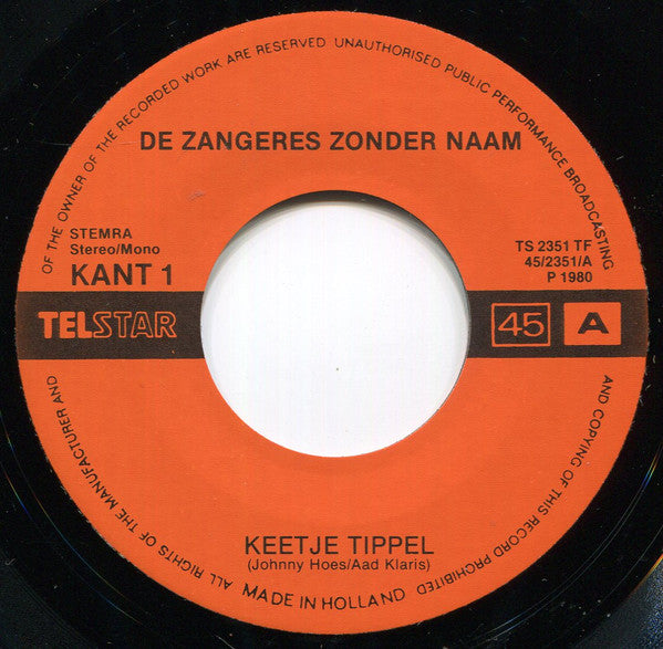Zangeres Zonder Naam : Keetje Tippel / Rooie Sien (7", Single)