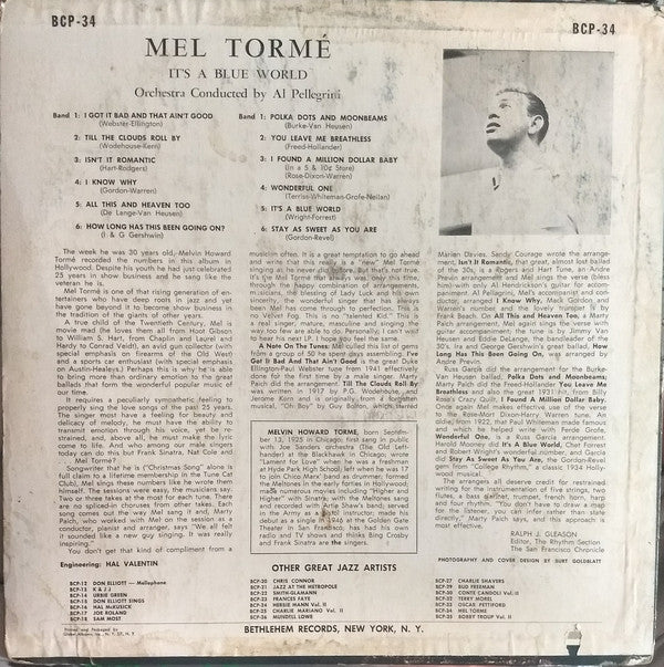 Mel Tormé : It's A Blue World (LP, Album)