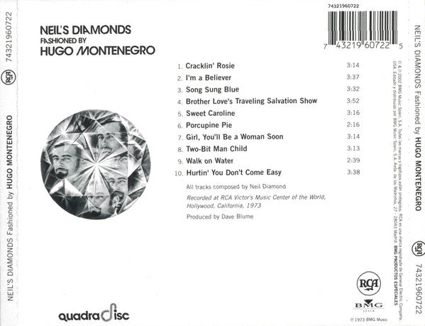 Hugo Montenegro : Neil's Diamonds Fashioned By Hugo Montenegro (CD, Album, RE)