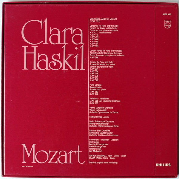 Clara Haskil - Wolfgang Amadeus Mozart : Mozart (Box, Comp + LP, Mono + LP + LP, Mono + LP, Mono + )