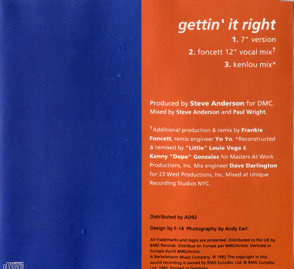 Alison Limerick : Gettin' It Right (CD, Single)