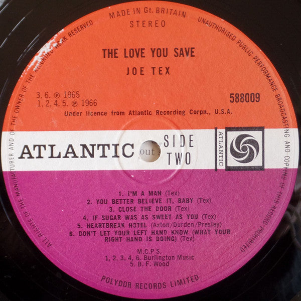 Joe Tex : The Love You Save (LP)
