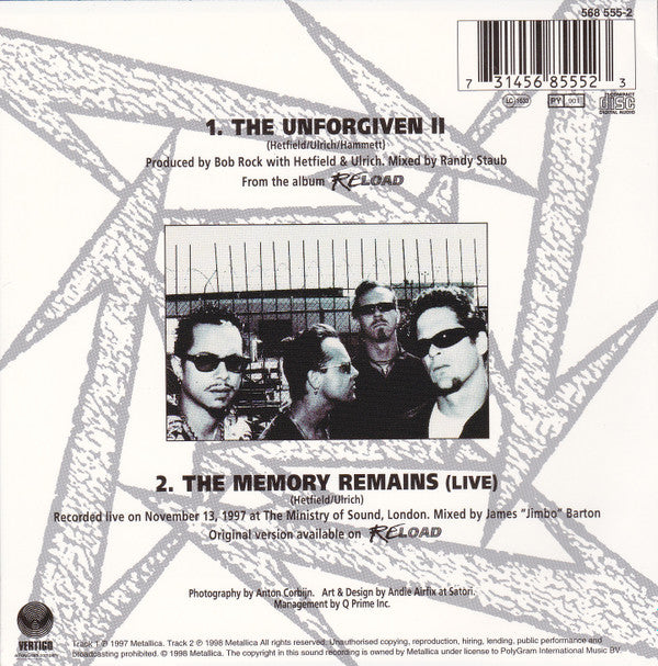 Metallica : The Unforgiven II (CD, Single, Car)
