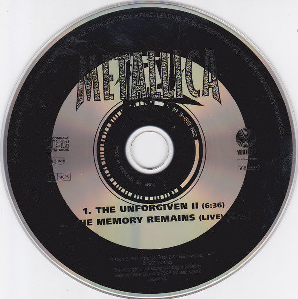 Metallica : The Unforgiven II (CD, Single, Car)
