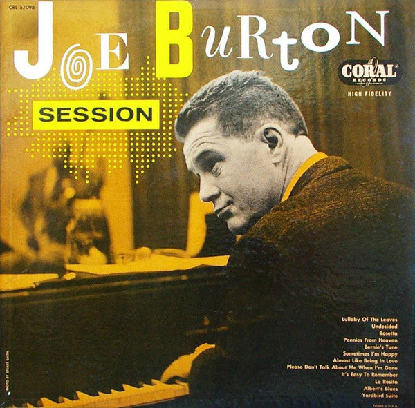 Joe Burton : Session, Piano Solos With Rhythm Accompaniment (LP, Album, Mono)