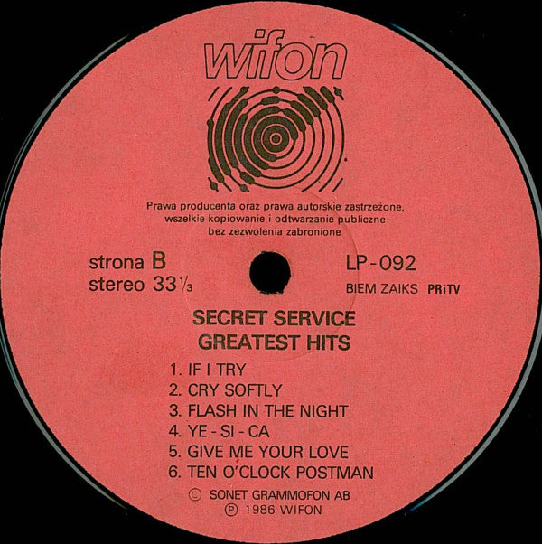 Secret Service : Greatest Hits (LP, Comp)