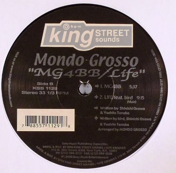 Mondo Grosso Feat. Face, Paula Lima & Bird : MG4BB / Life (12")