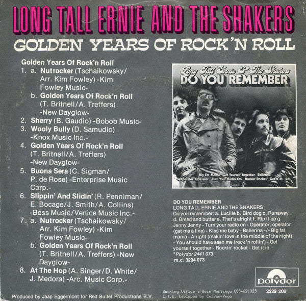 Long Tall Ernie And The Shakers : Golden Years Of Rock 'N Roll (7", Single)
