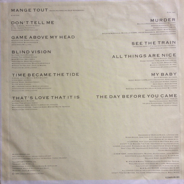 Blancmange : Mange Tout (LP, Album, Red)