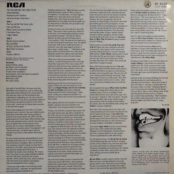 Jimmy Rushing : The You And Me That Used To Be (LP)