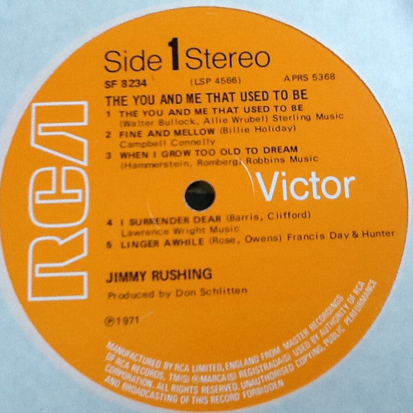 Jimmy Rushing : The You And Me That Used To Be (LP)