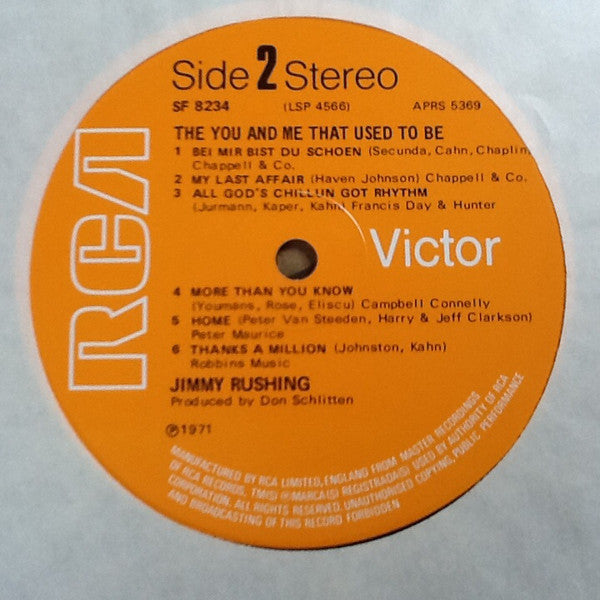 Jimmy Rushing : The You And Me That Used To Be (LP)