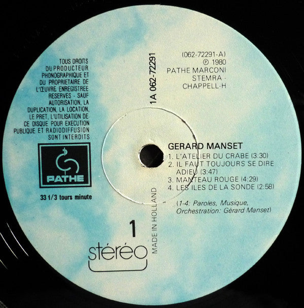 Gérard Manset : L'Atelier Du Crabe (LP, Album)
