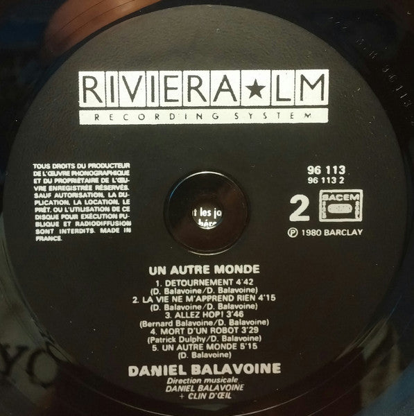 Daniel Balavoine : Un Autre Monde (LP, Album)