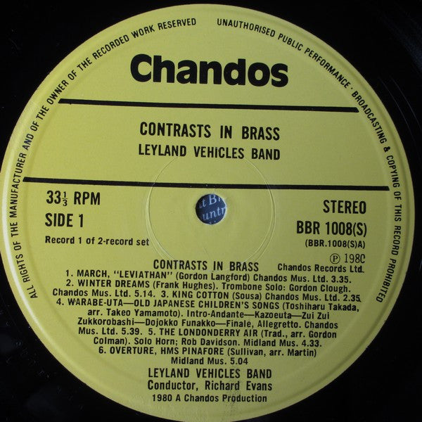 The Leyland Vehicles Band, Richard Evans (18) : Contrasts In Brass (2xLP, Gat)