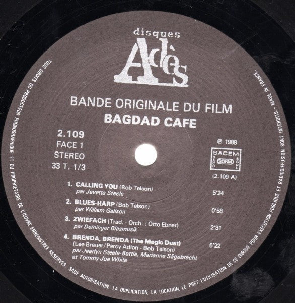 Various : Bande Originale Du Film Bagdad Cafe (LP, Album)