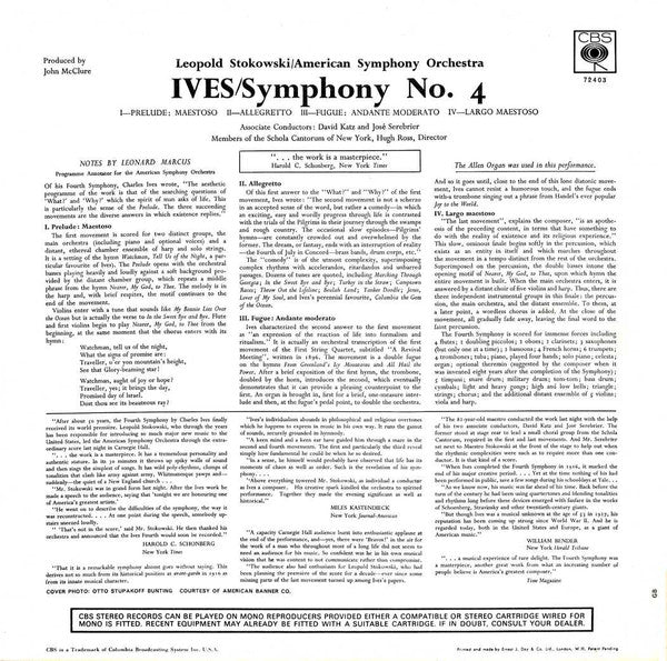 Charles Ives, Leopold Stokowski / The American Symphony Orchestra : Symphony No. 4 (LP)