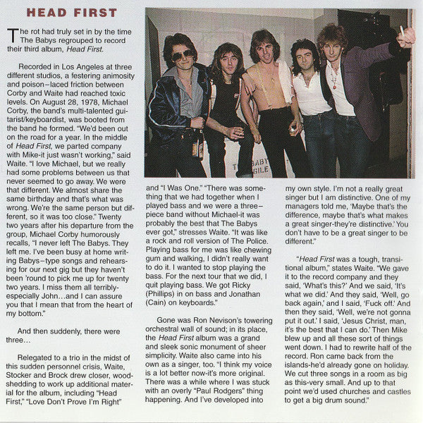 The Babys : Head First (CD, Album, RE, RM)