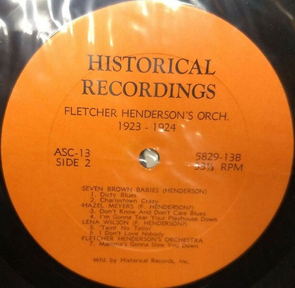 Fletcher Henderson : Fletcher Henderson 1923-1924 (LP, Comp)
