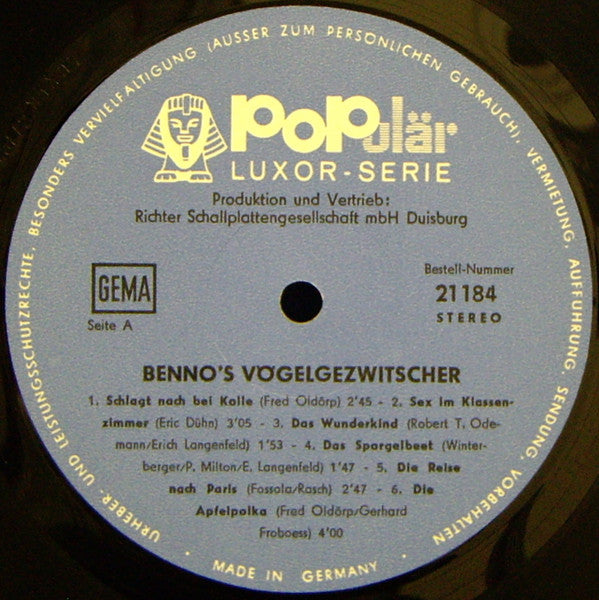 Benno Danitz : Benno's Vögelgezwitscher (LP, Album)
