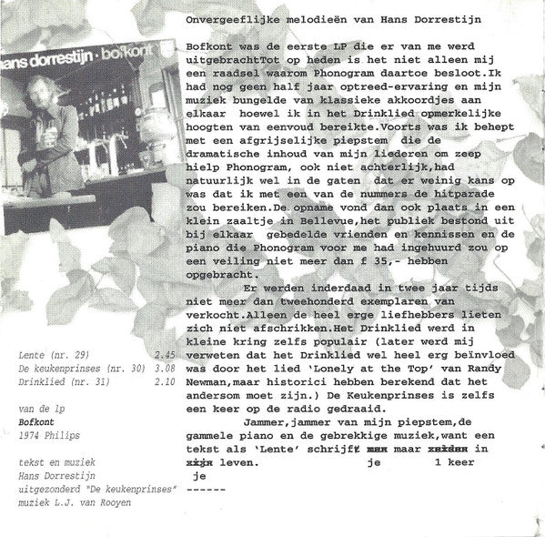 Hans Dorrestijn : Onvergeeflijke Melodieën (CD, Comp)