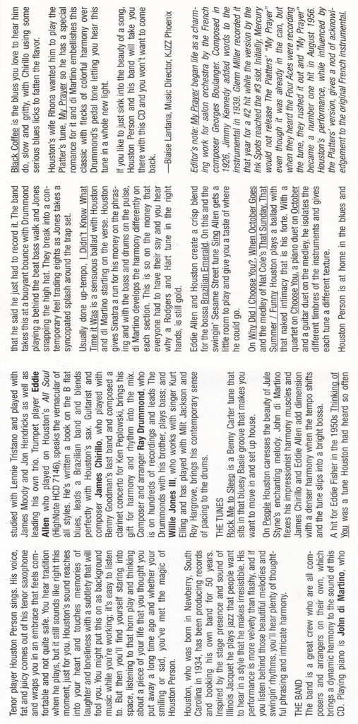 Houston Person : Thinking Of You (CD, Album)