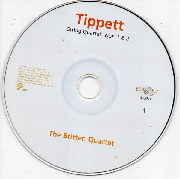 Sir Michael Tippett - Britten Quartet : String Quartets [Nos.1-4] (2xCD, Album, RE)