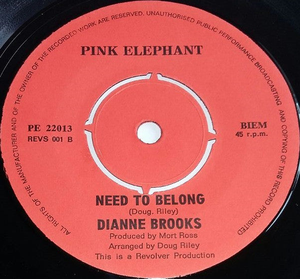 Dianne Brooks : Walkin' On My Mind / Need To Belong (7")