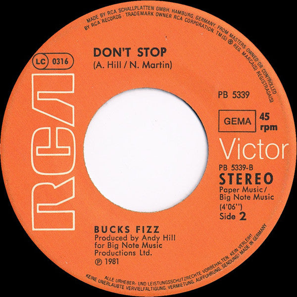 Bucks Fizz : Making Your Mind Up (7", Single)